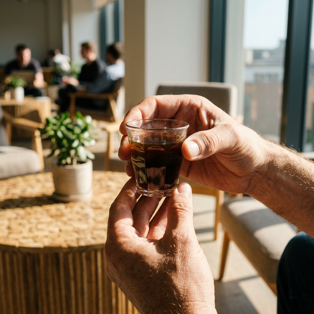 Varm drik serveret i Duralex Picardie caféglas 13 cl