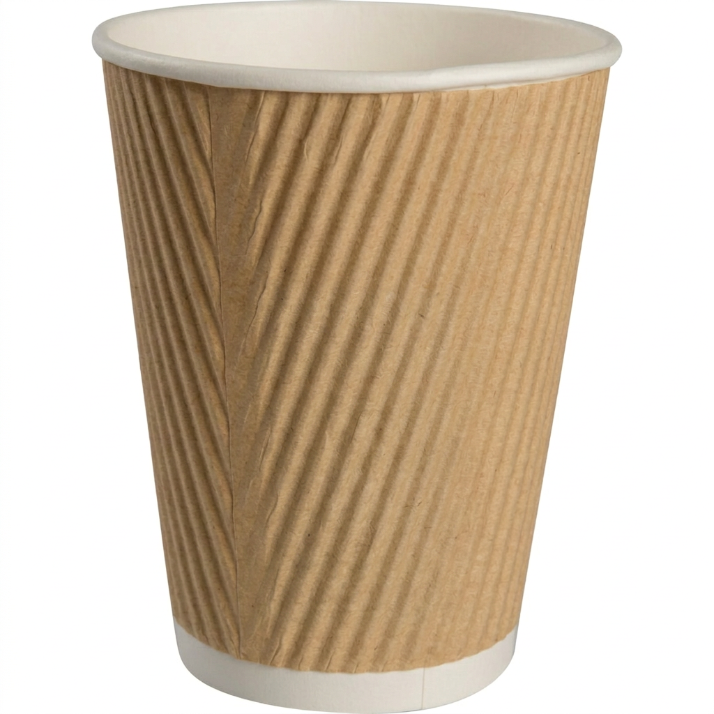 Brunt kaffebæger 36 cl uden tryk på hvid baggrund