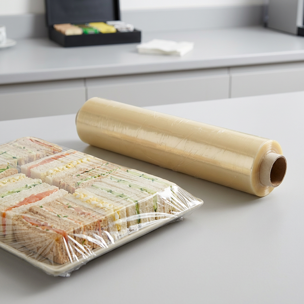 PE-guldfilm ved afdækket sandwichfad, stemningsbillede