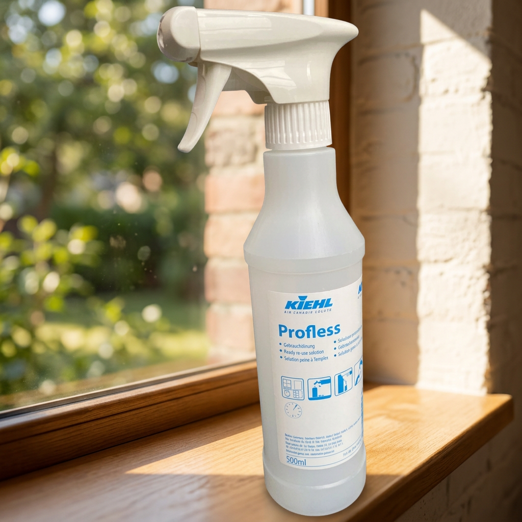 Profless 500 ml sprayflaske i solrig vindueskarm, stemningsbillede