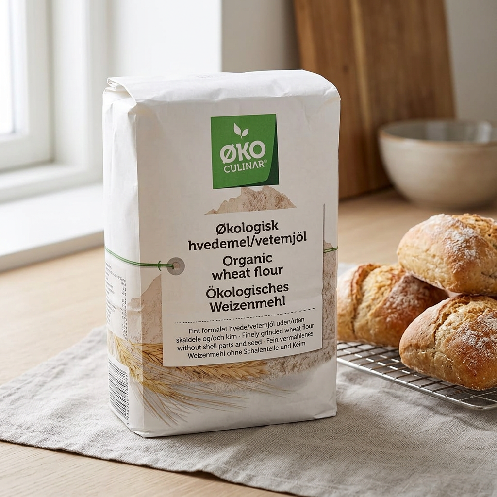Øko Culinar økologisk hvedemel ved nybagte boller