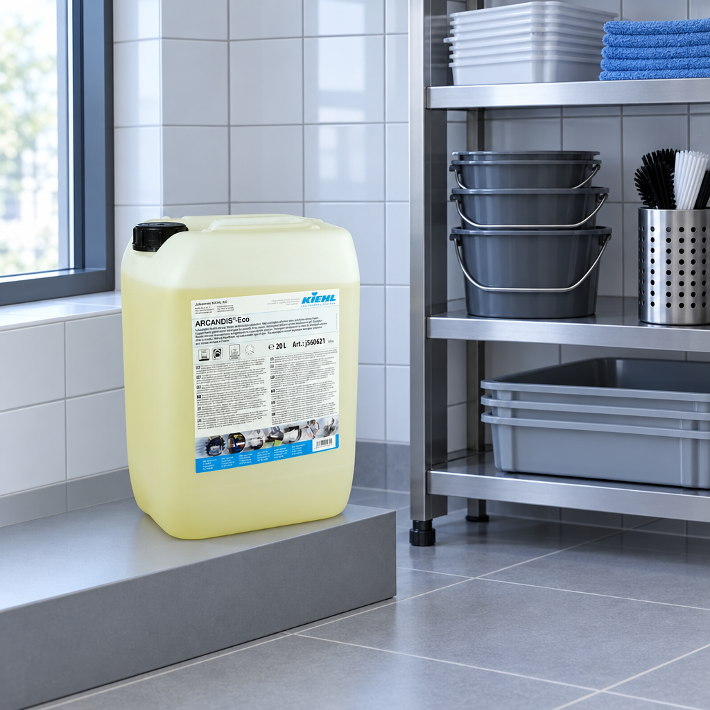 Kiehl Arcandis-Eco 20 L ved vindue og reol i rengøringsdepot