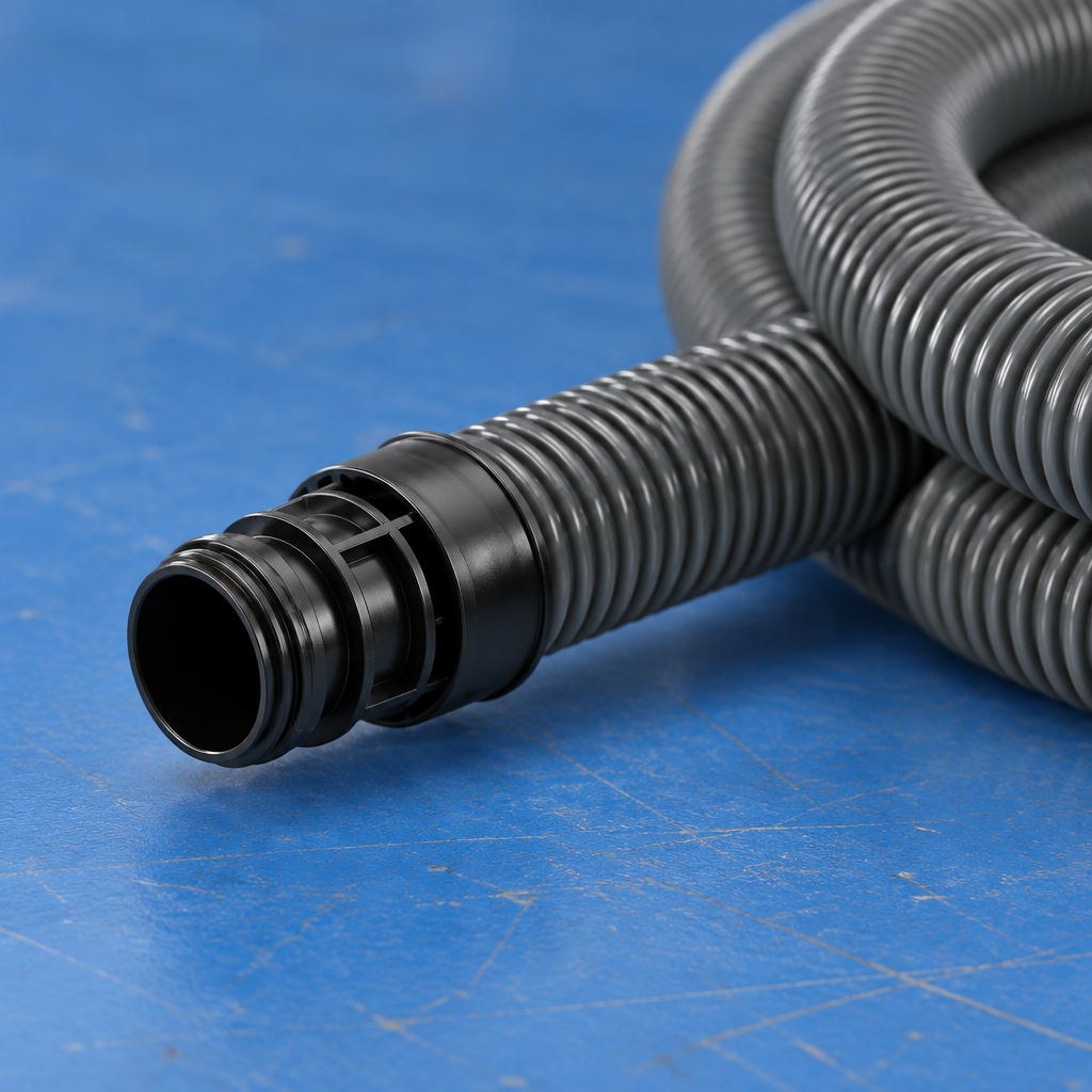 Illustreret detalje af slangens sorte studs uden gul clip