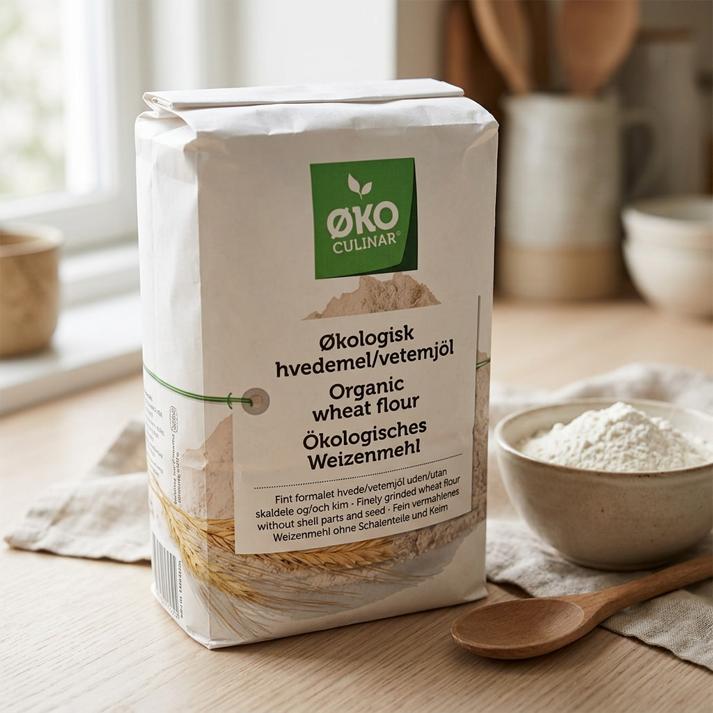 Øko Culinar økologisk hvedemel med melskål og træske