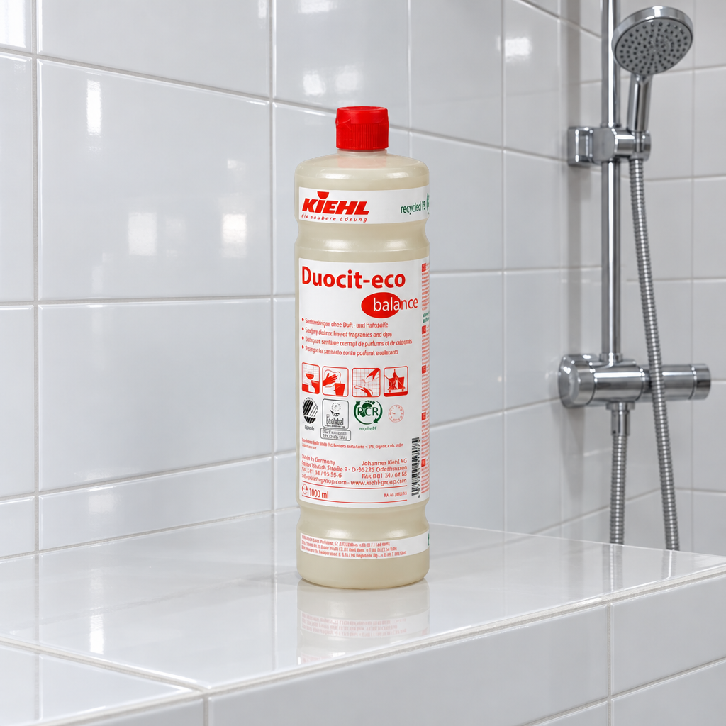 Kiehl Duocit-eco Balance 1 L på hylde ved brusearmatur