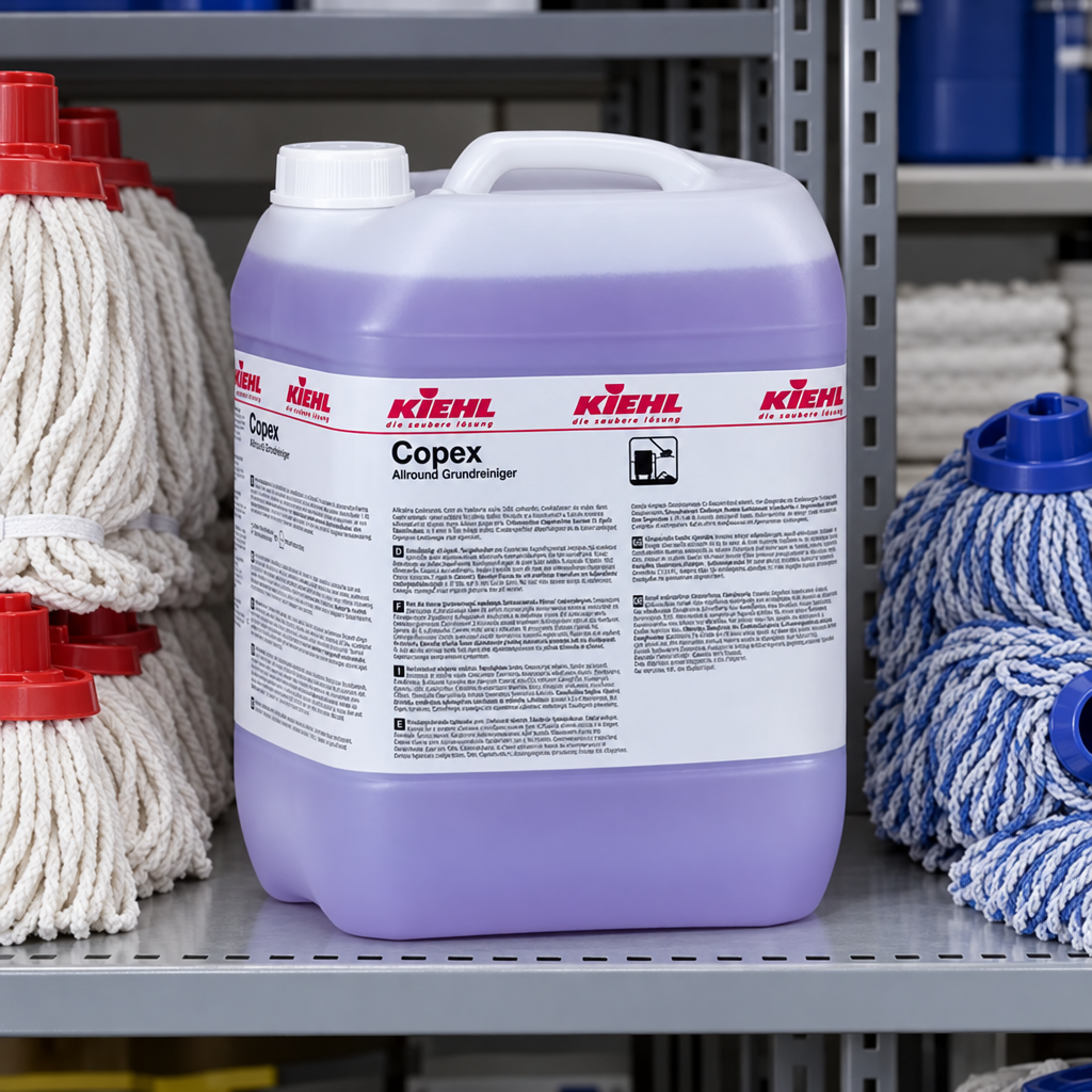 Kiehl Copex på depothylde med mopper, stemningsbillede