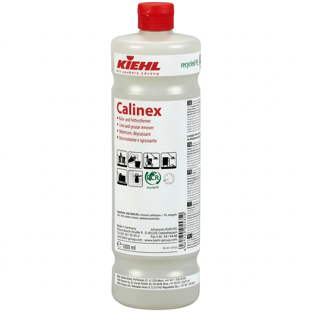 Kiehl Calinex kalk- og fedtfjerner i 1-litersflaske med rødt skruelåg
