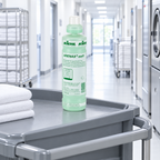 Kiehl Arenas Soft 1 L på grå servicevogn i lys vaskerigang