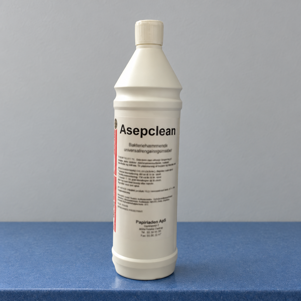 Asepclean på blå arbejdsbordplade