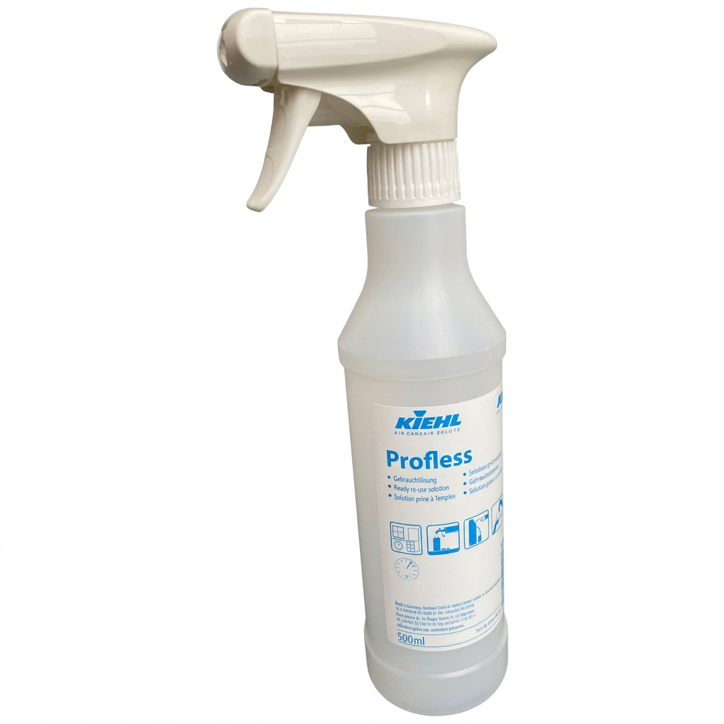 Tom Kiehl Profless 500 ml sprayflaske med hvidt sprayhoved på hvid baggrund