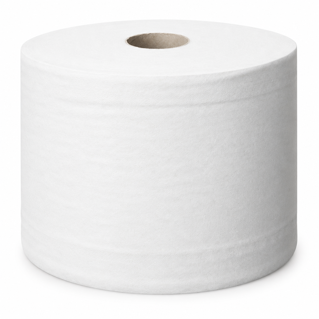 Tork SmartOne T8-toiletrulle på hvid baggrund, opfrisket originalbillede