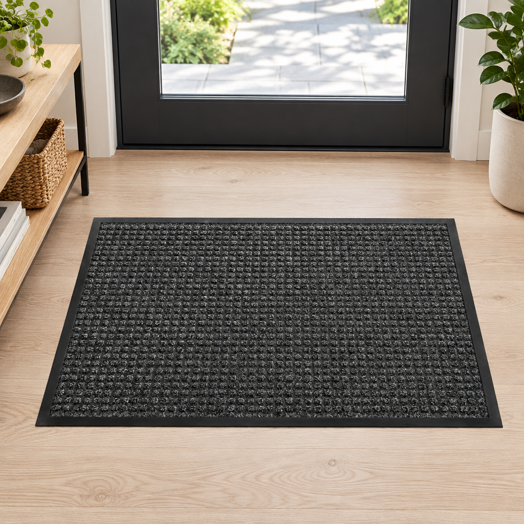 5900 Waffle smudsmåtte på trægulv i showroom, genereret miljøbillede