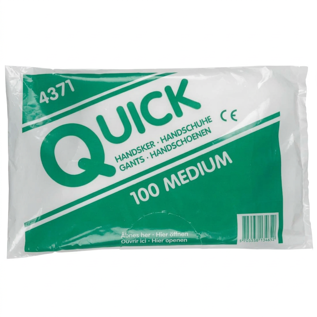 Quick engangsplasthandsker M i LDPE, 100 stk. – produktfoto