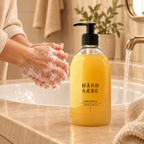 Golden Nectar ved håndvask i et varmt oplyst badeværelse