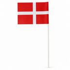 Dannebrog papirflag 28 × 20 cm på hvid baggrund
