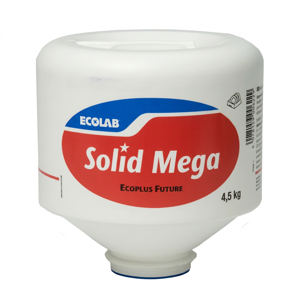 Ecolab Solid Mega-kapsel 4,5 kg på hvid baggrund; salgsenhed er 4 × 4,5 kg