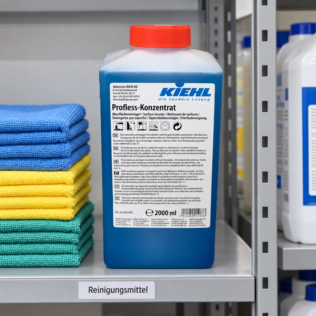 Kiehl Profless-Koncentrat på hylde i rengøringsdepot