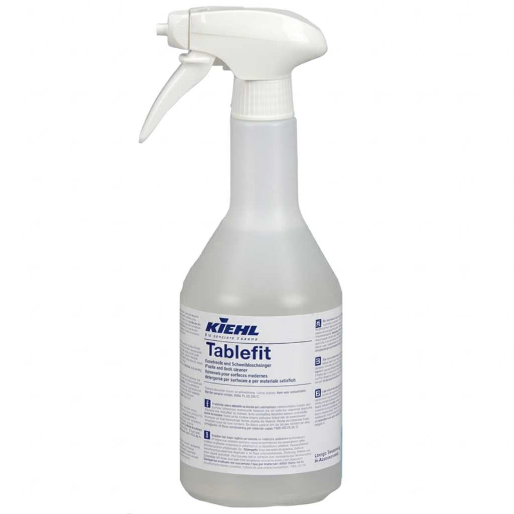 Kiehl Tablefit plast- og skrivebordsrens i 750 ml sprayflaske på hvid baggrund