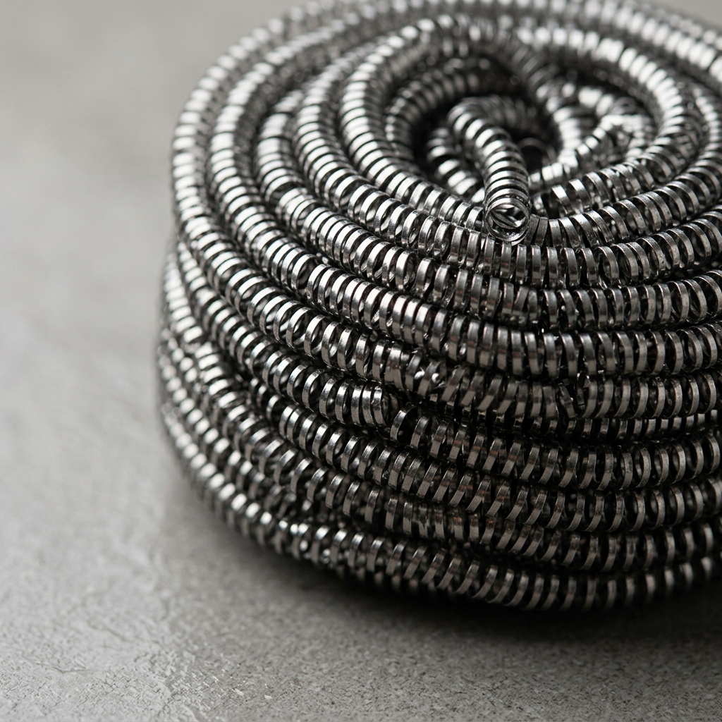 Detaljebillede af spiralstrukturen på en Basic grydesvamp