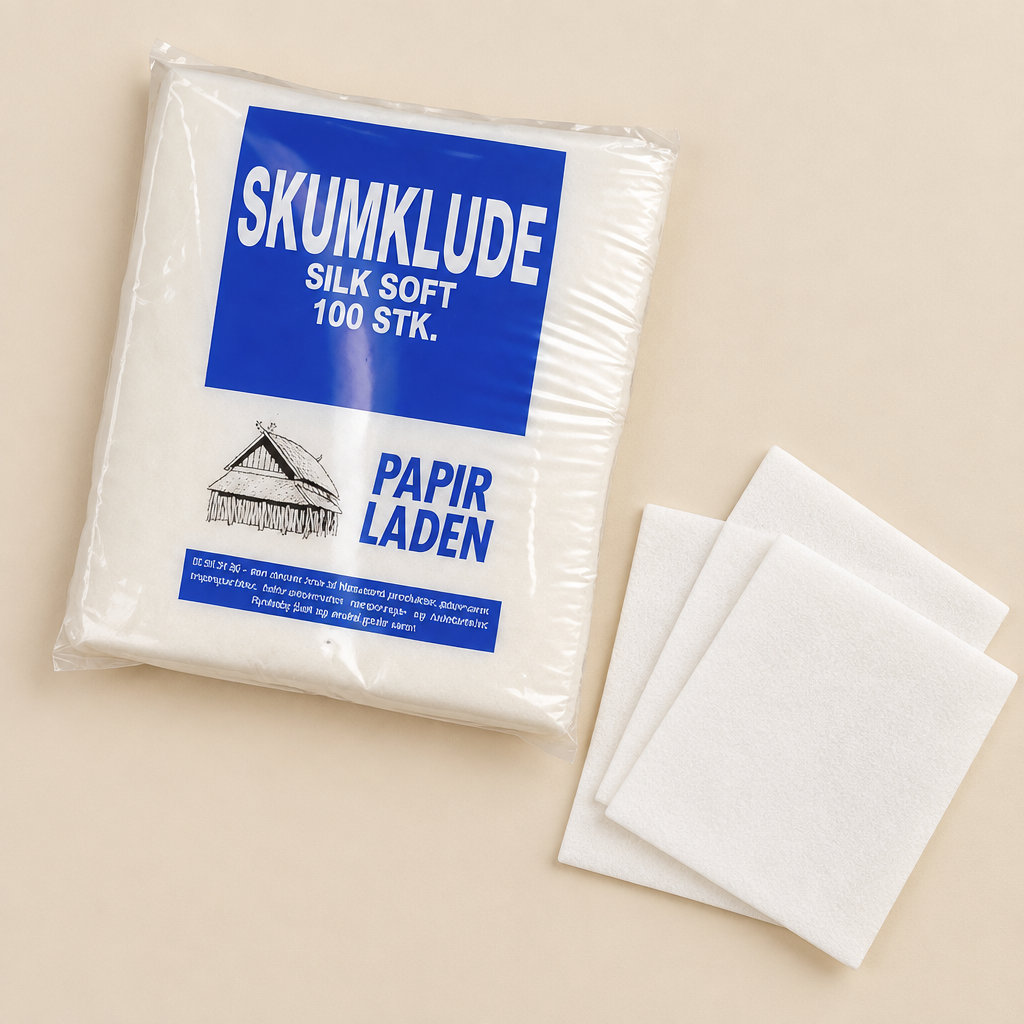 Skumklude 100 stk set ovenfra på beige baggrund