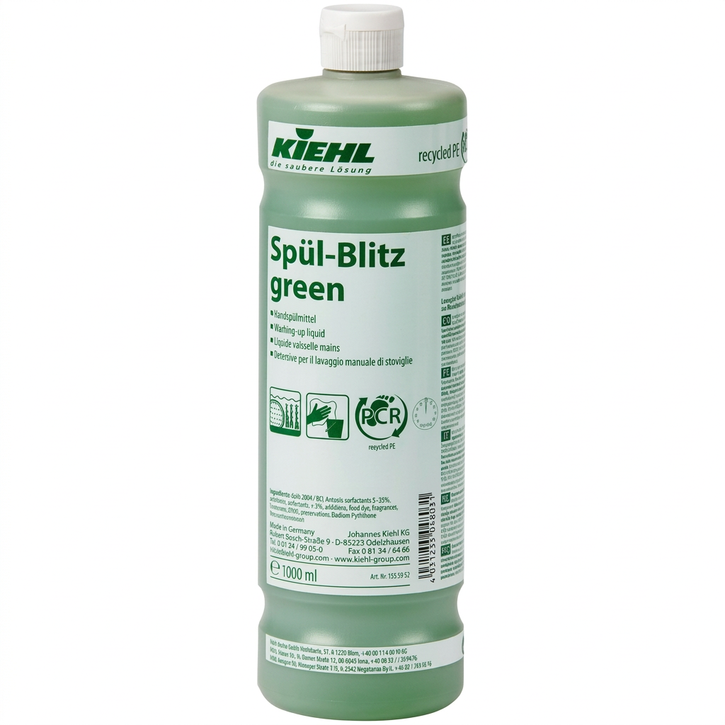 Kiehl Spül-Blitz Green 1 L håndopvaskemiddel på hvid baggrund