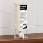 Katrin 101030 gelrefill på mørk træhylde ved fliser med transparent fotostøtte