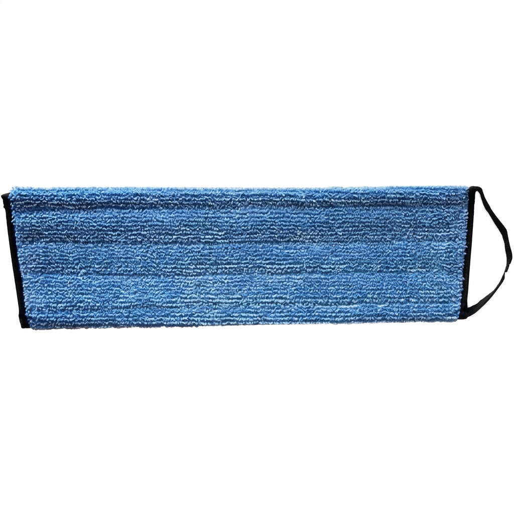 Universal mikrofibermoppe 47 cm med sort kant og strop på hvid baggrund