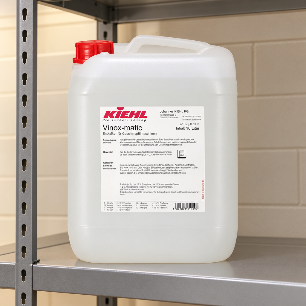 Vinox-matic 10 L på depothylde i vaskeri, stemningsbillede