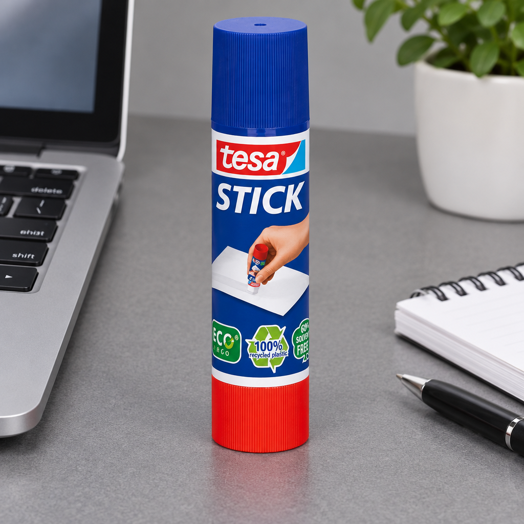 Tesa Stick ecoLogo 20 g ved computer, genereret miljøbillede