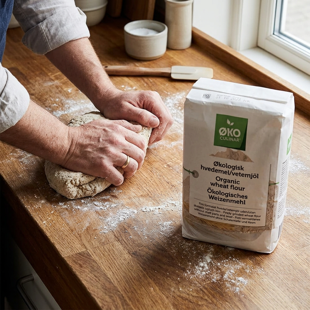 Øko Culinar hvedemel ved håndæltning af brøddej