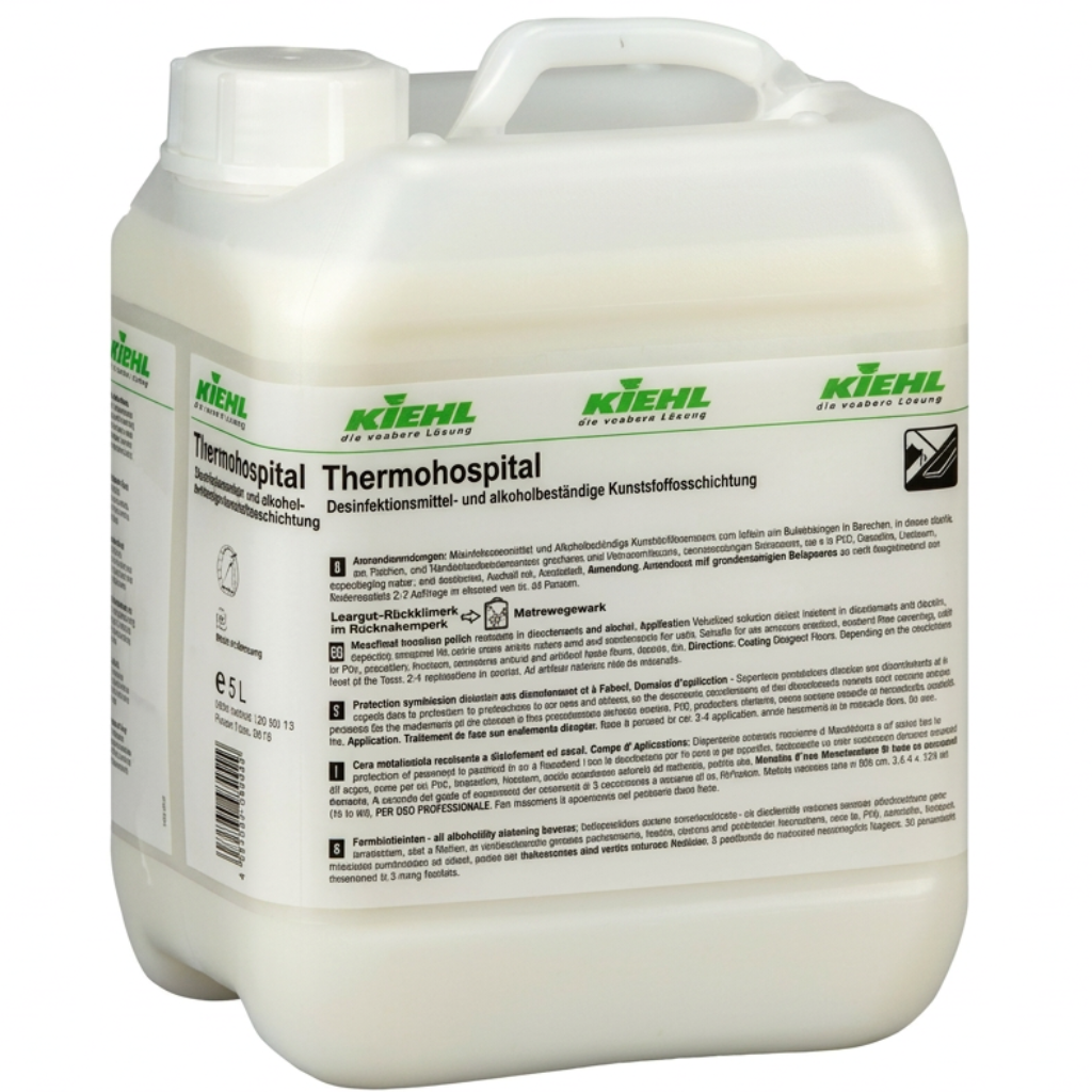 Kiehl Thermohospital gulvpolish, én 5 L-dunk på hvid baggrund; salgsenhed 2 × 5 L