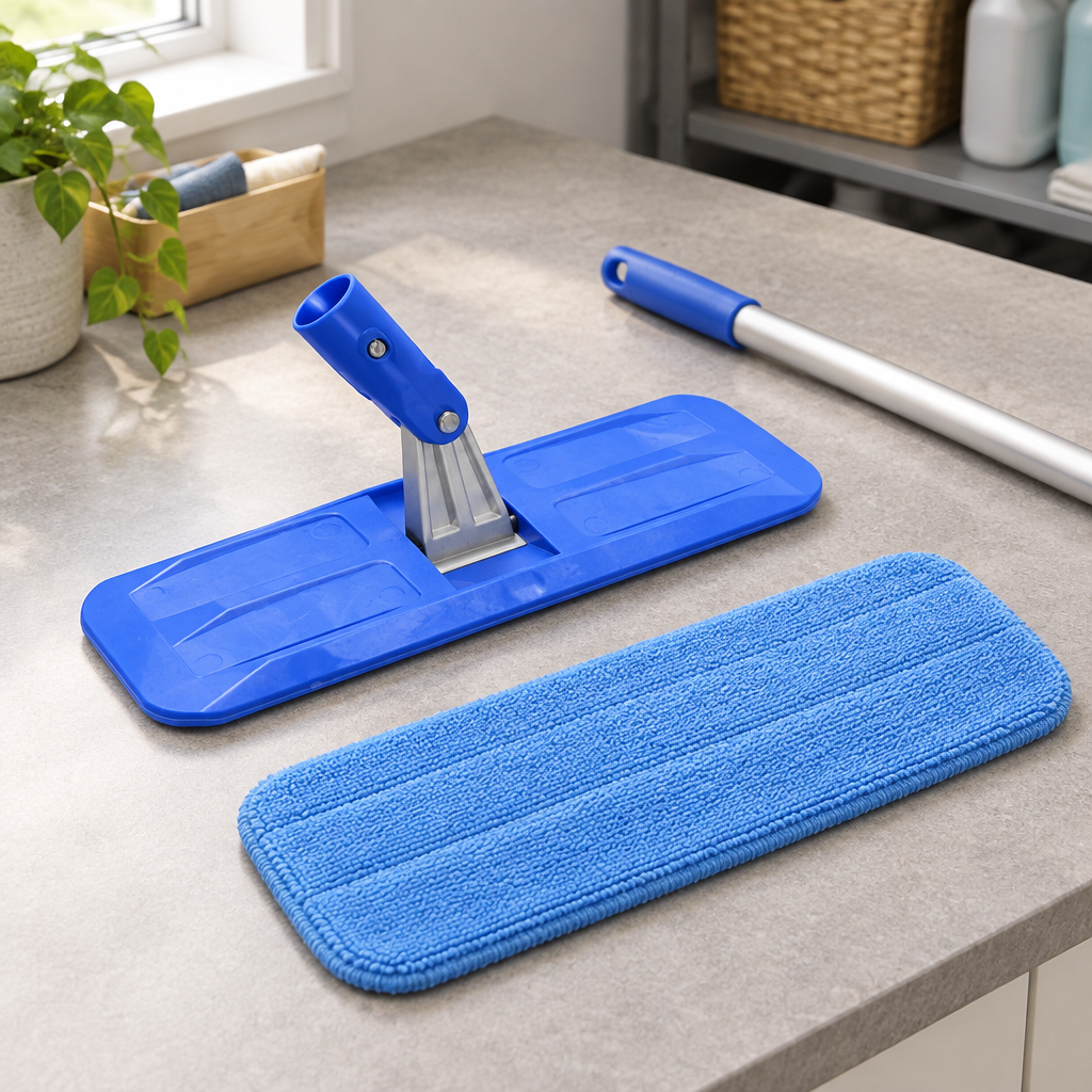 Stemningsbillede af moppefremfører og moppeudstyr, ikke foto af den konkrete Rasant Xpress Mini-fremfører