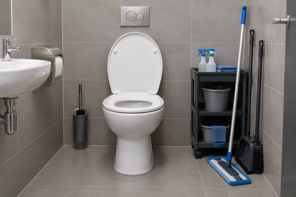 Stemningsbillede af toiletrengøring, ikke konkret produktfoto