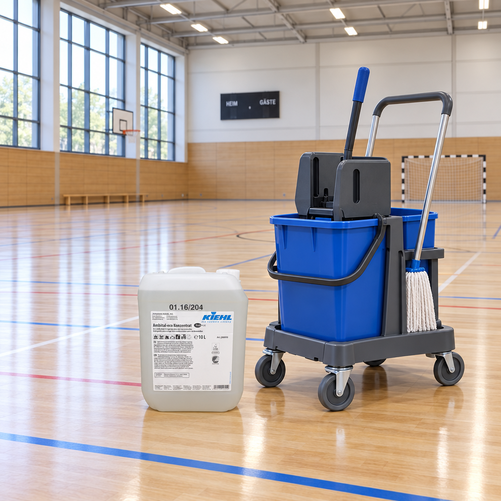 Kiehl Ambital-eco balance 10 L ved moppesæt i sportshal