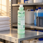 Kiehl Arenas Soft 1 L på metalhylde i varmt belyst vaskeridepot