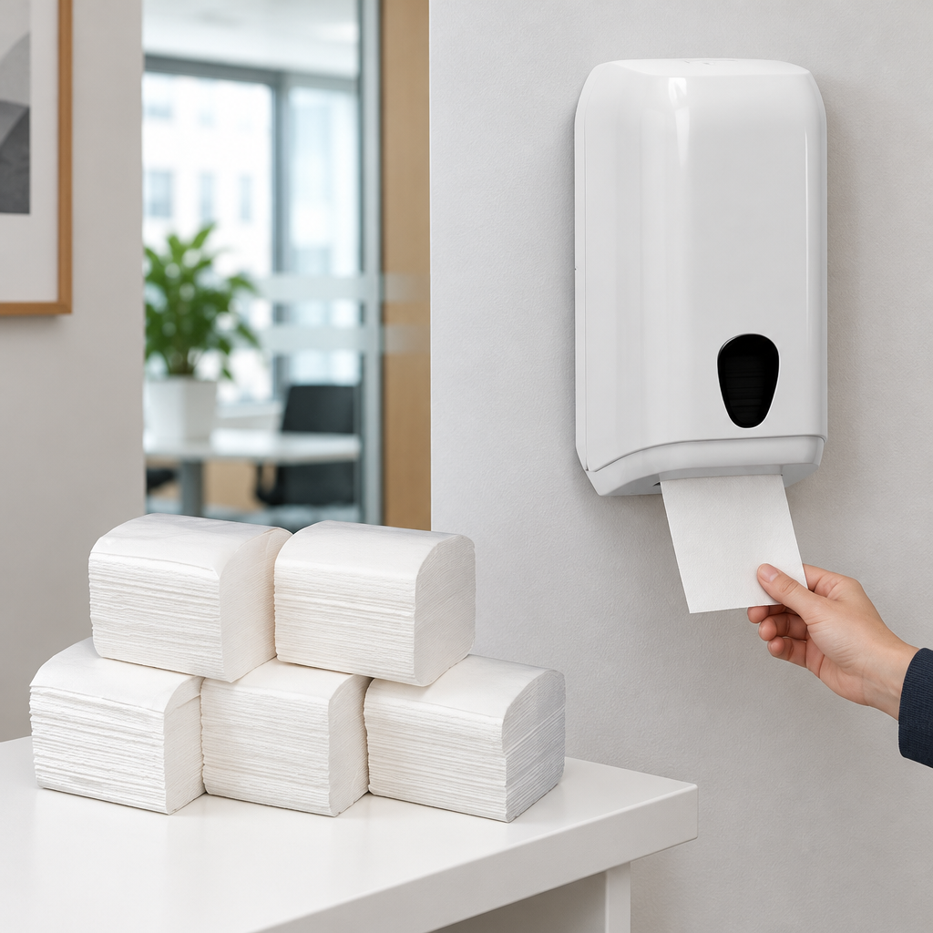Go Clean næsepapir med udtræk fra væghængt Katrin dispenser
