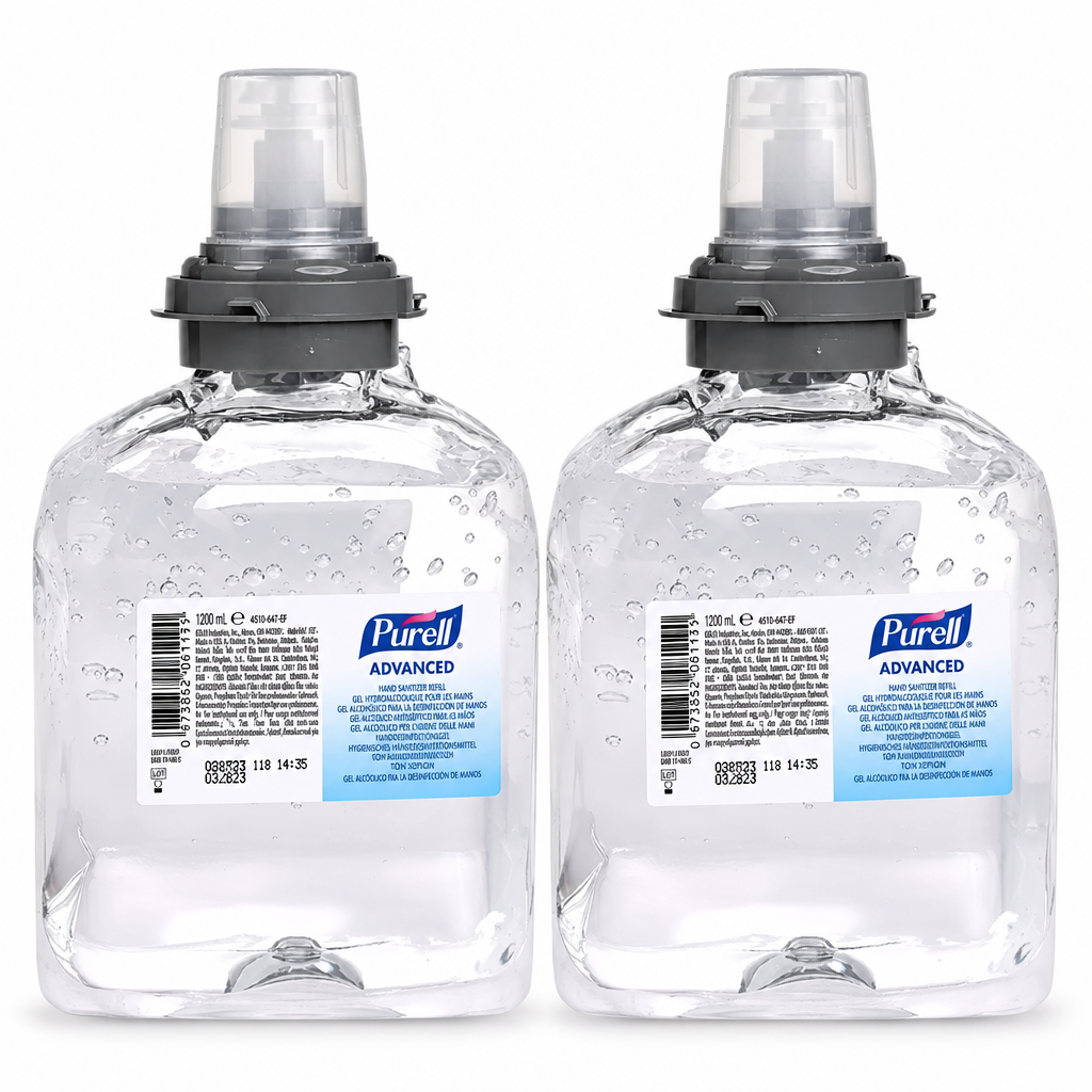 Illustration af salgsenheden med to Purell TFX-refills à 1200 ml