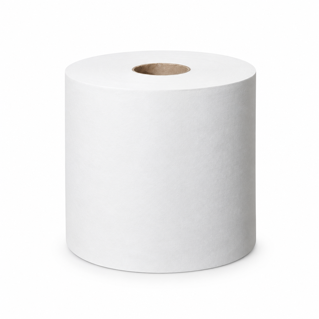 Hvid SmartOne Mini T9-toiletrulle på hvid baggrund