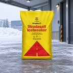 Stradasalt Icebreaker 25 kg sæk ved overdækket lagerindgang