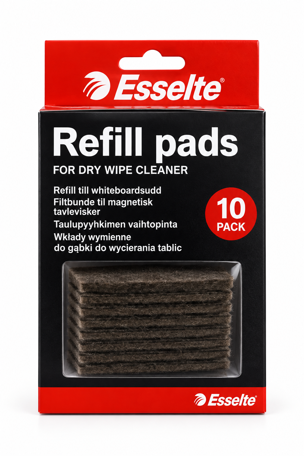 Emballage med filt-refills til whiteboardvisker, 10 stk