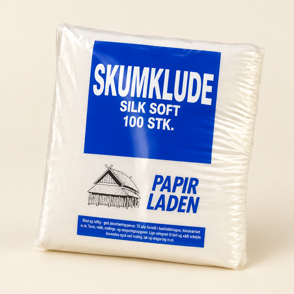 Skumklude 100 stk fotograferet fra siden på lys baggrund