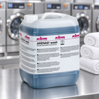 Kiehl Arenas Wash 20 L ved rullede håndklæder og vaskemaskiner