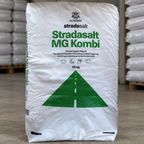 Nærbillede af Stradasalt MG Kombi-sæk med grøn titel og vejmotiv