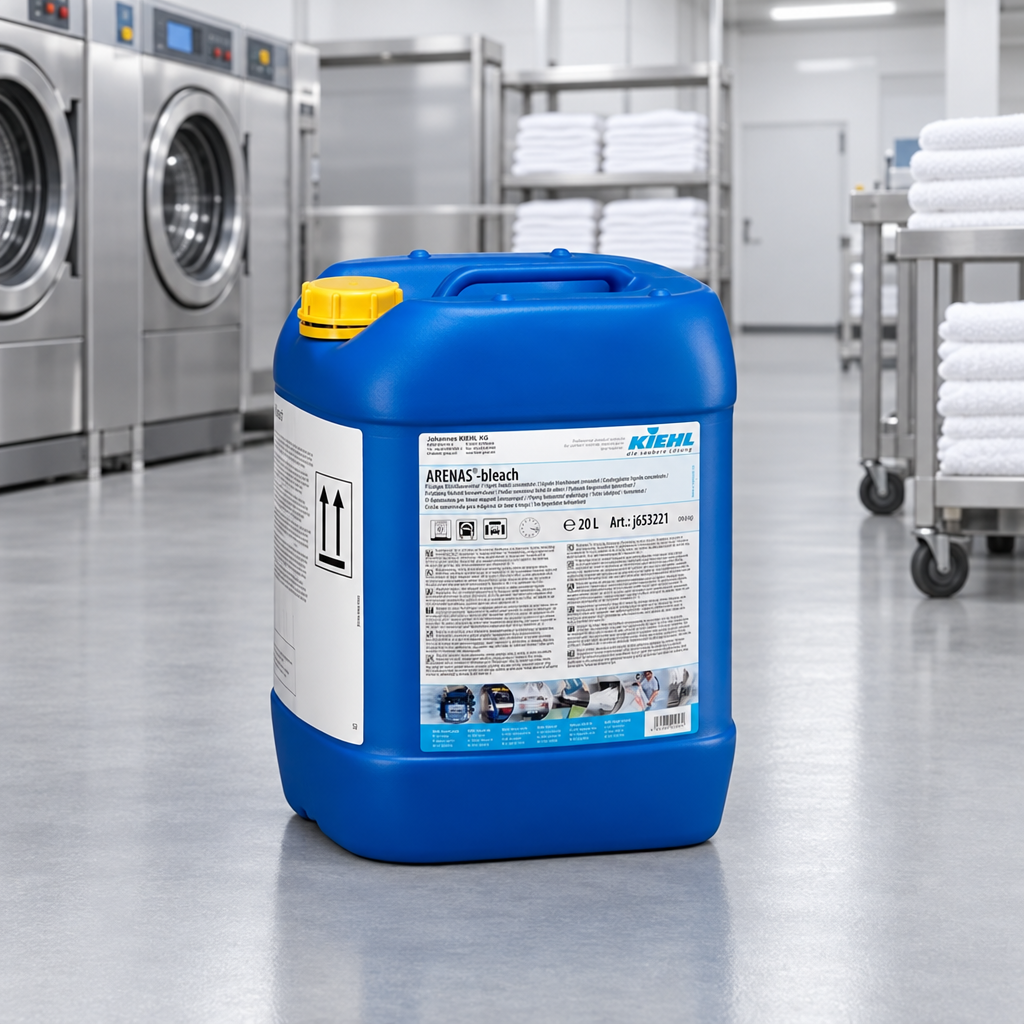 Kiehl Arenas Bleach 20 L opretstående i professionelt vaskeri