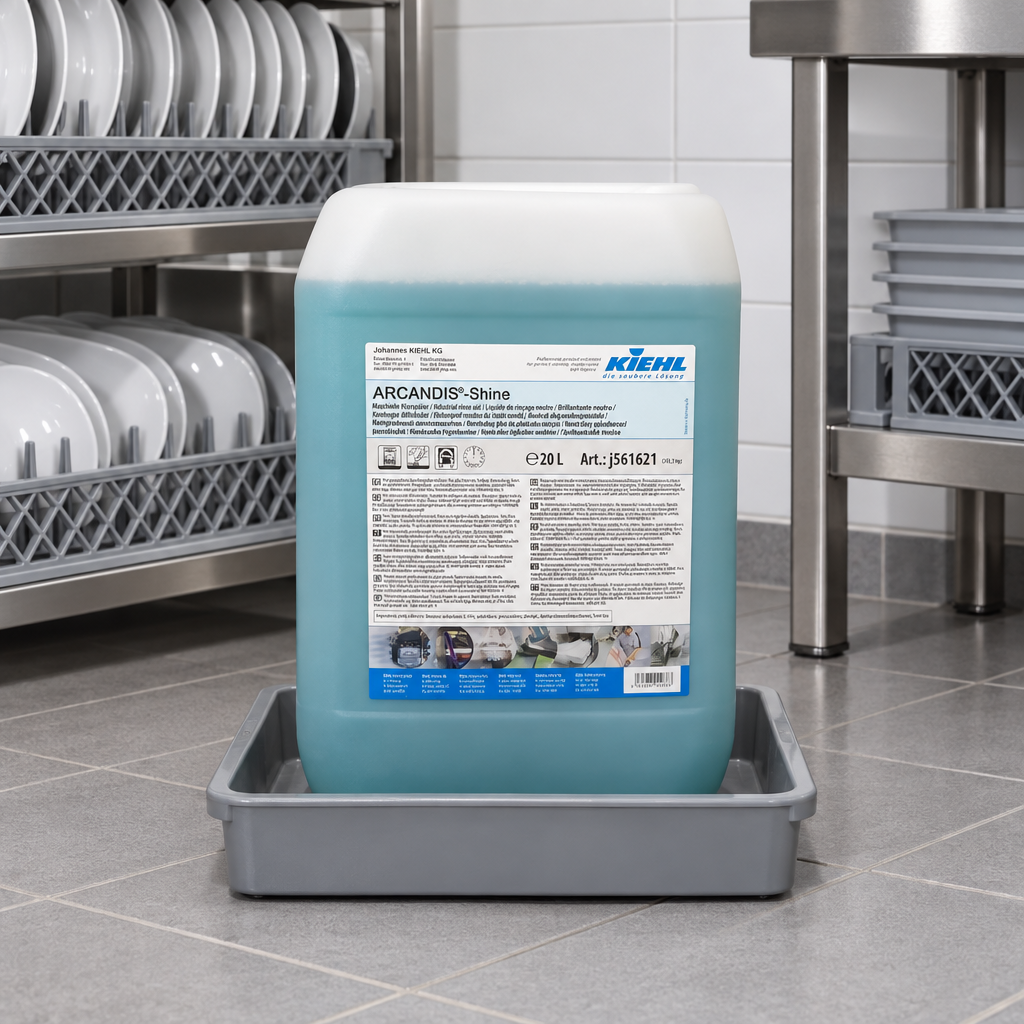 Kiehl Arcandis-Shine 20 L i bakke ved porcelænskurve