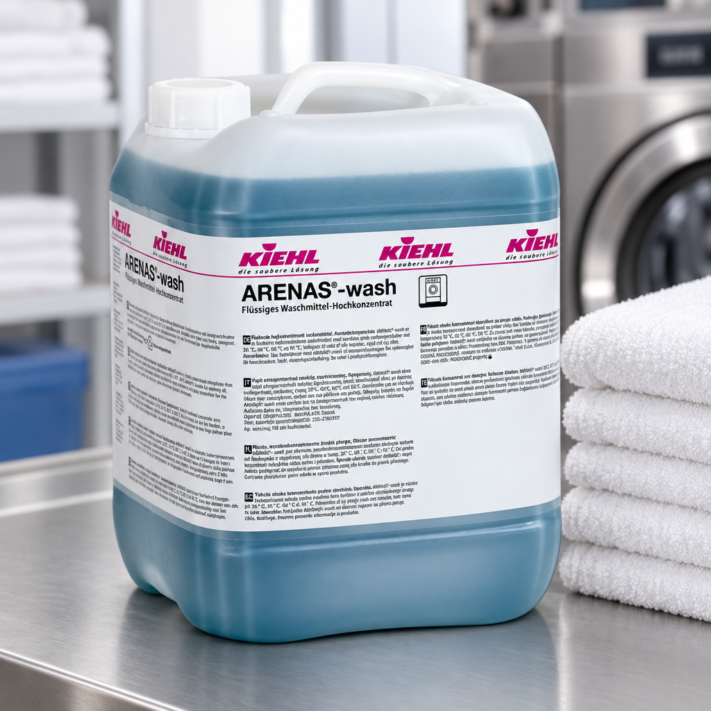Kiehl Arenas Wash 10 L ved foldede hvide håndklæder