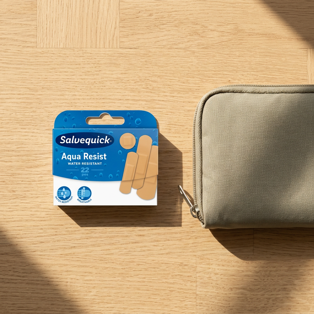 Salvequick Aqua Resist 22 stk. med neutral opbevaringstaske, taske medfølger ikke