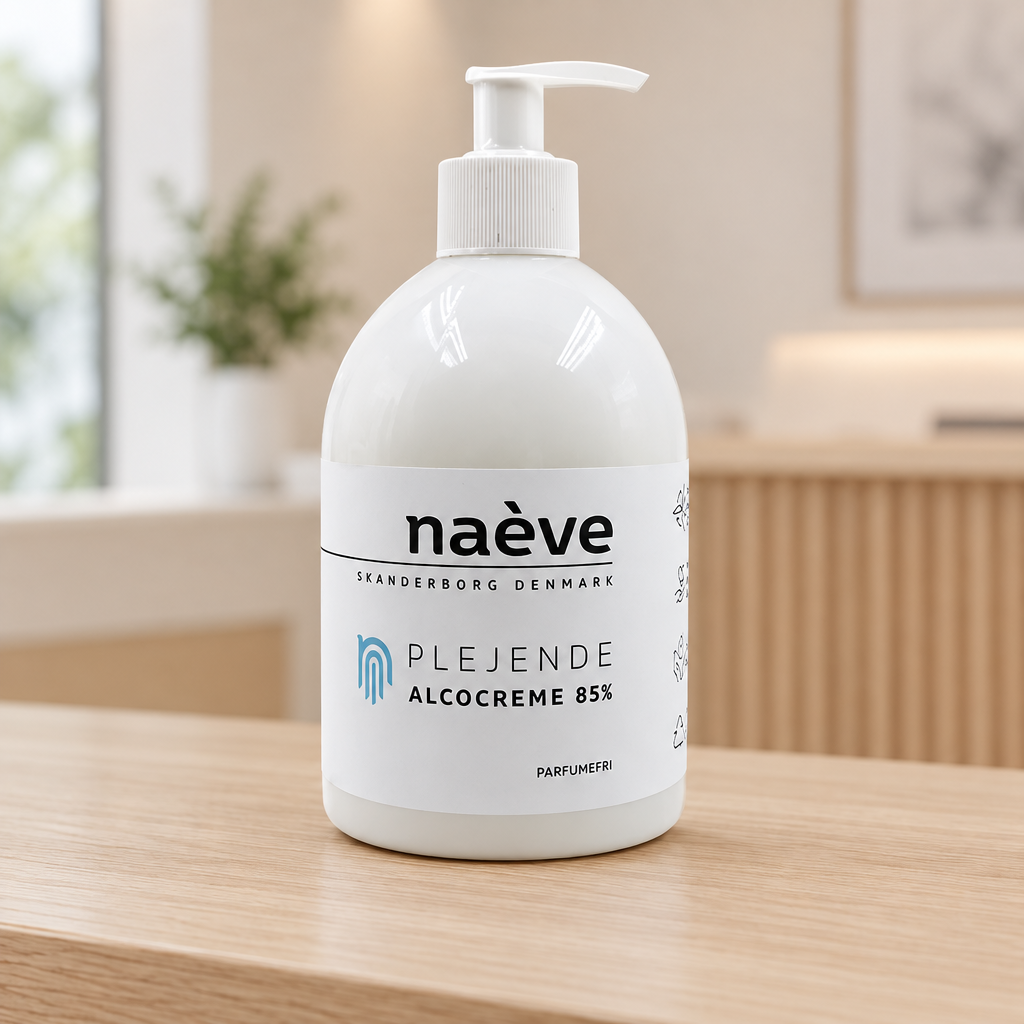 Naeve Alcocreme pumpeflaske på lys receptionsdisk