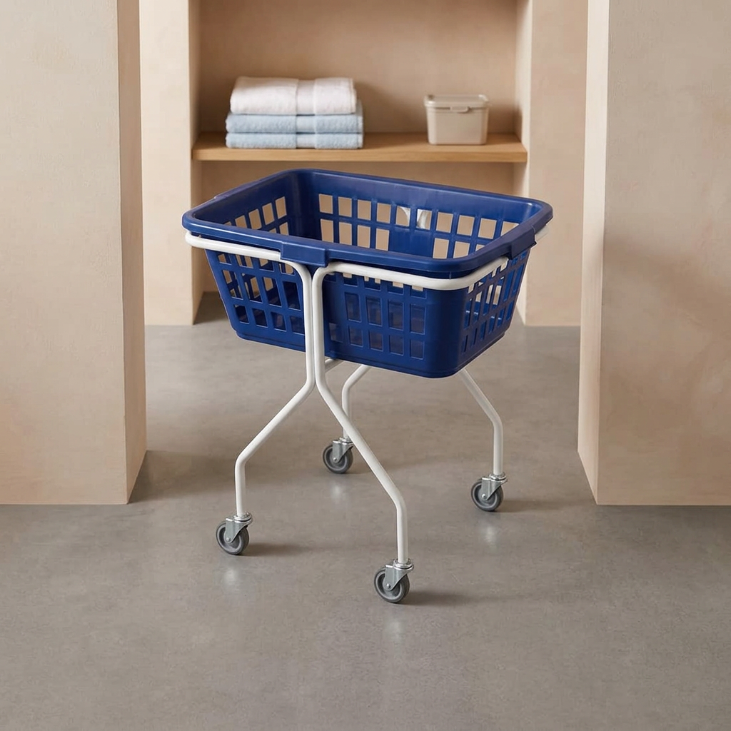 Tina Trolleys-vaskerivogn ved en sorteringsplads til tekstiler