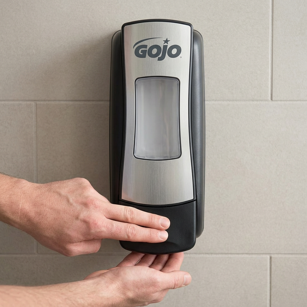 GOJO ADX-7 hånd/bad-dispenser 2503 betjenes manuelt ved håndvask
